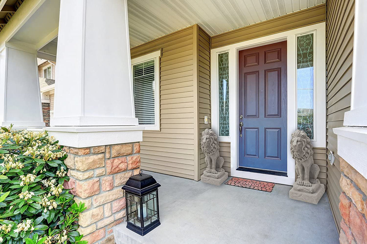 EMSCO Guardian Lion statue in durable resin provides outdoor weather resistance