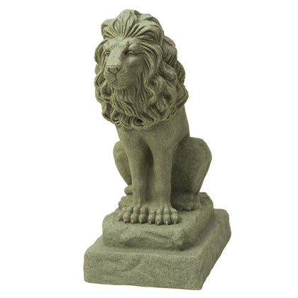 EMSCO Group Guardian Lion statue with natural stone texture for garden display