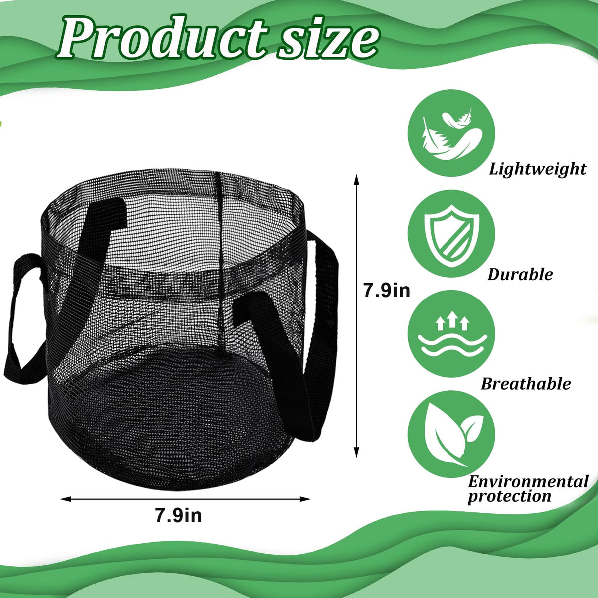 Emsiok 2-gallon round pond plant bags provide ample soil space for roots