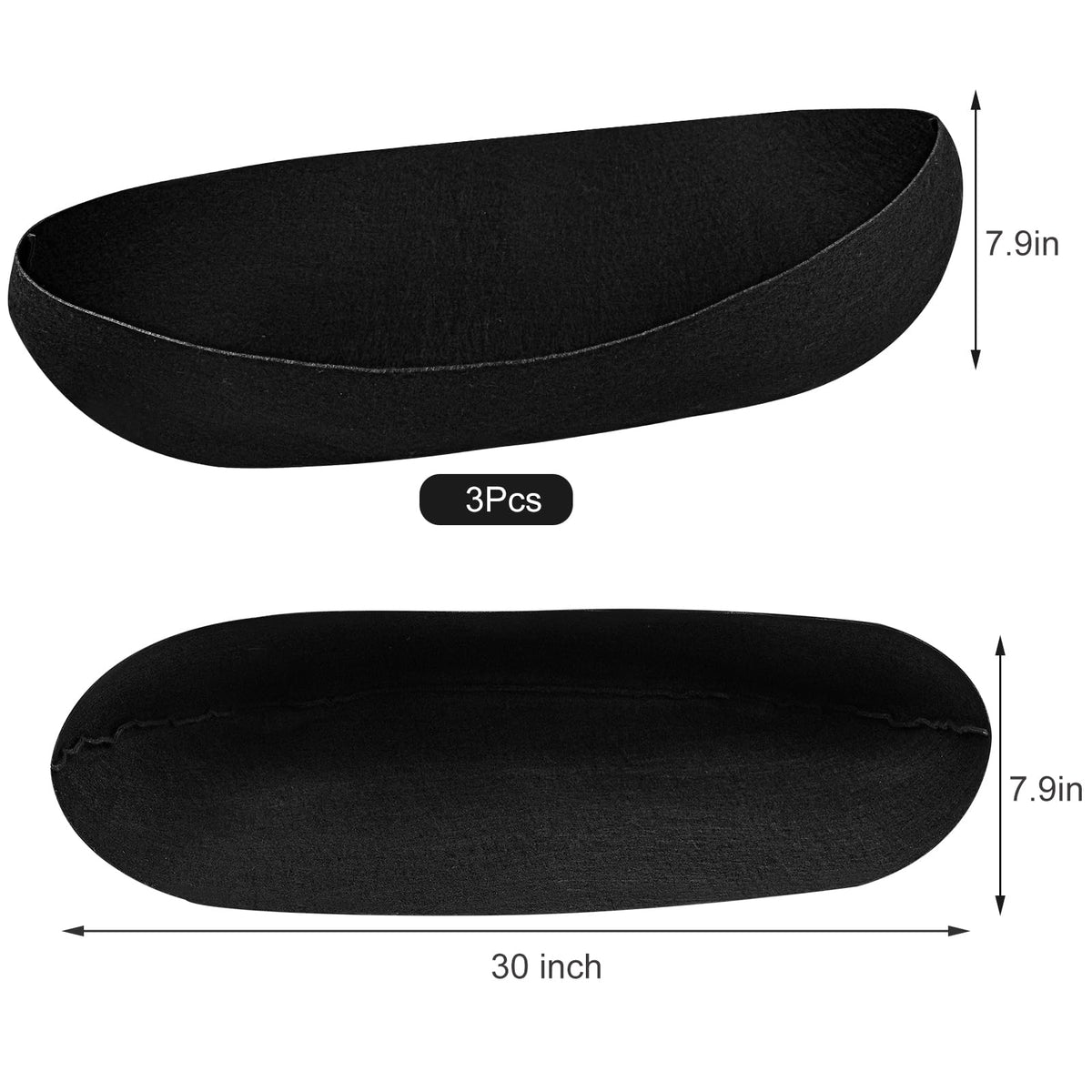 Emsiok 3-pack black trough liner improves moisture retention for thriving plants.