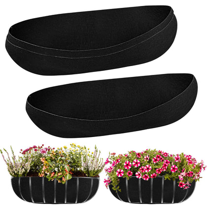 Emsiok 30 inch felt planter liner folded for quick setup in hanging baskets.