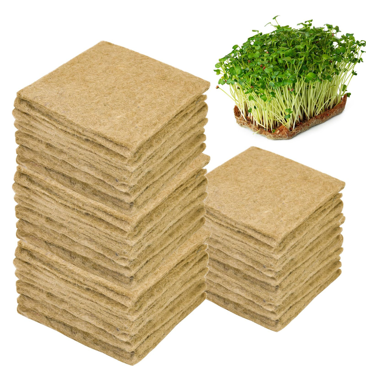 Emsiok 64-piece microgreens mats in a home hydroponic setup for fresh greens