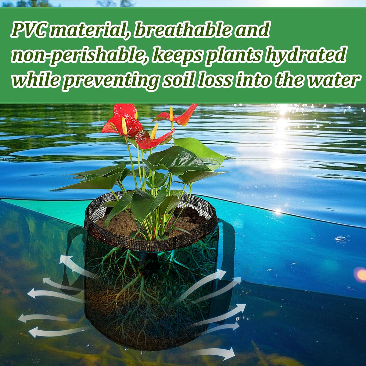 Emsiok breathable mesh pond planter helps roots breathe while preventing soil loss
