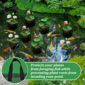 Emsiok durable thick-mesh aquatic bag offers a long-lasting pond planting solution