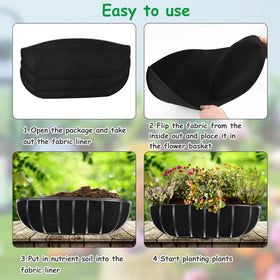 Emsiok felt liner provides moisture retention while preventing birds from nesting.