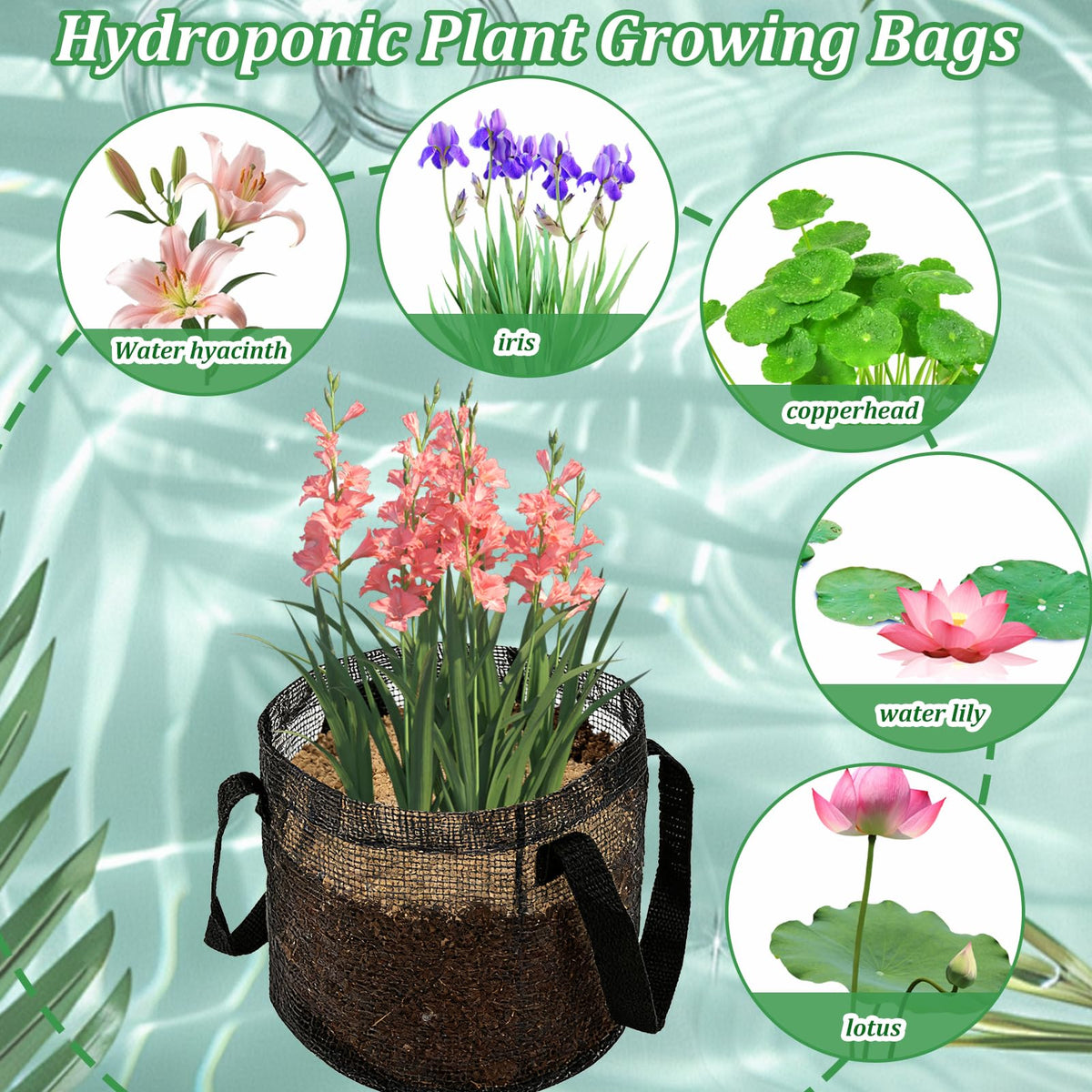 Emsiok foldable pond plant bags compact storage when not in use