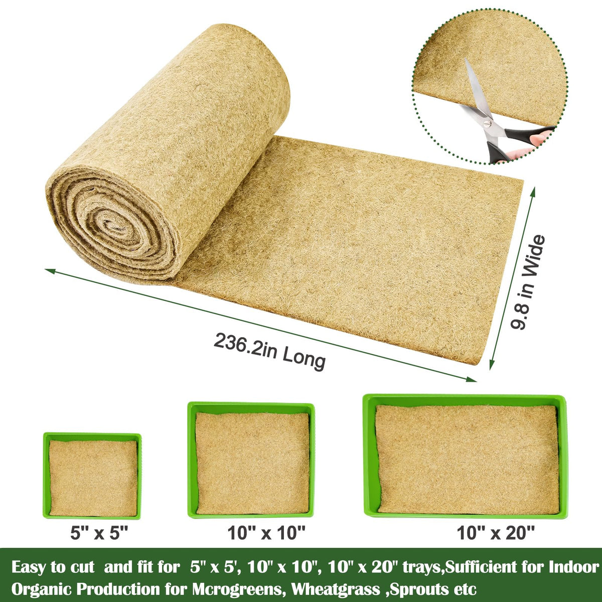 Emsiok hemp fiber grow mat for breathable, soil free microgreen cultivation.