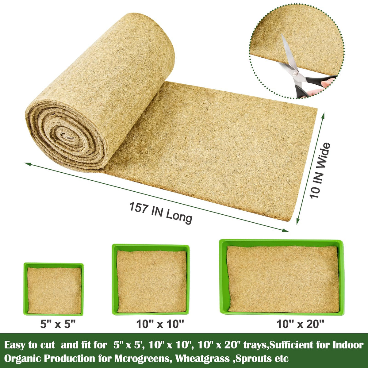 Emsiok hemp fiber mat breathable and chemical-free for organic microgreens.