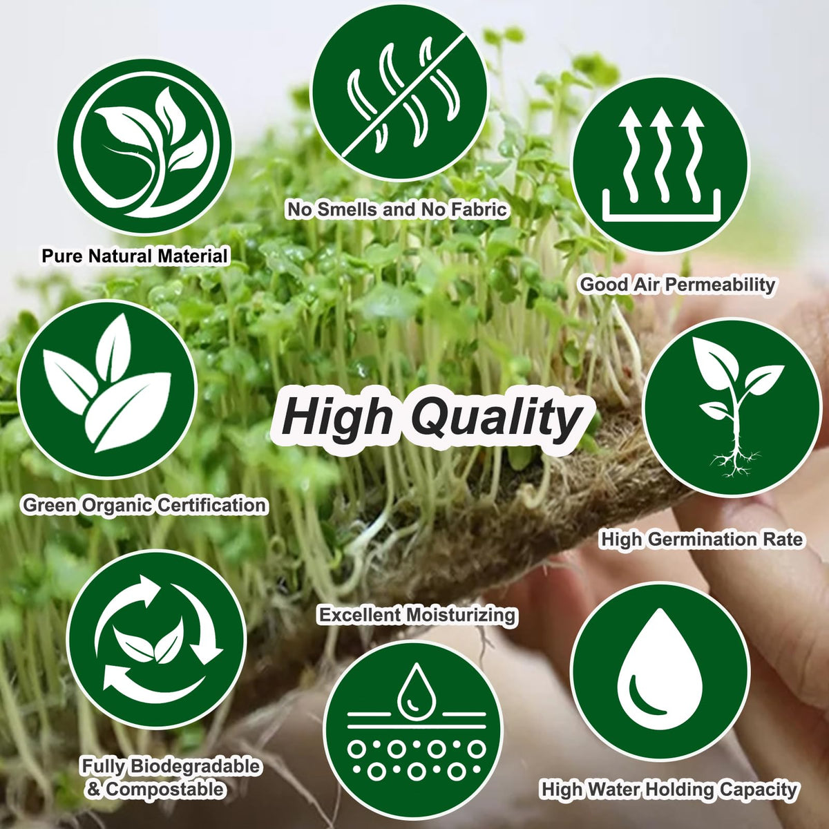 Emsiok hydroponic seed starter tray with mats ready for planting