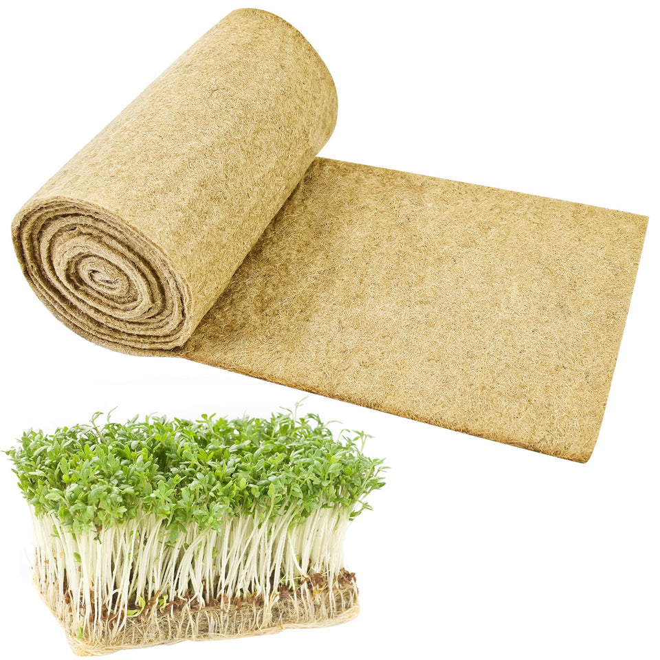 Emsiok microgreen grow mat roll 25x400cm ideal for seed starter trays and hydroponics.