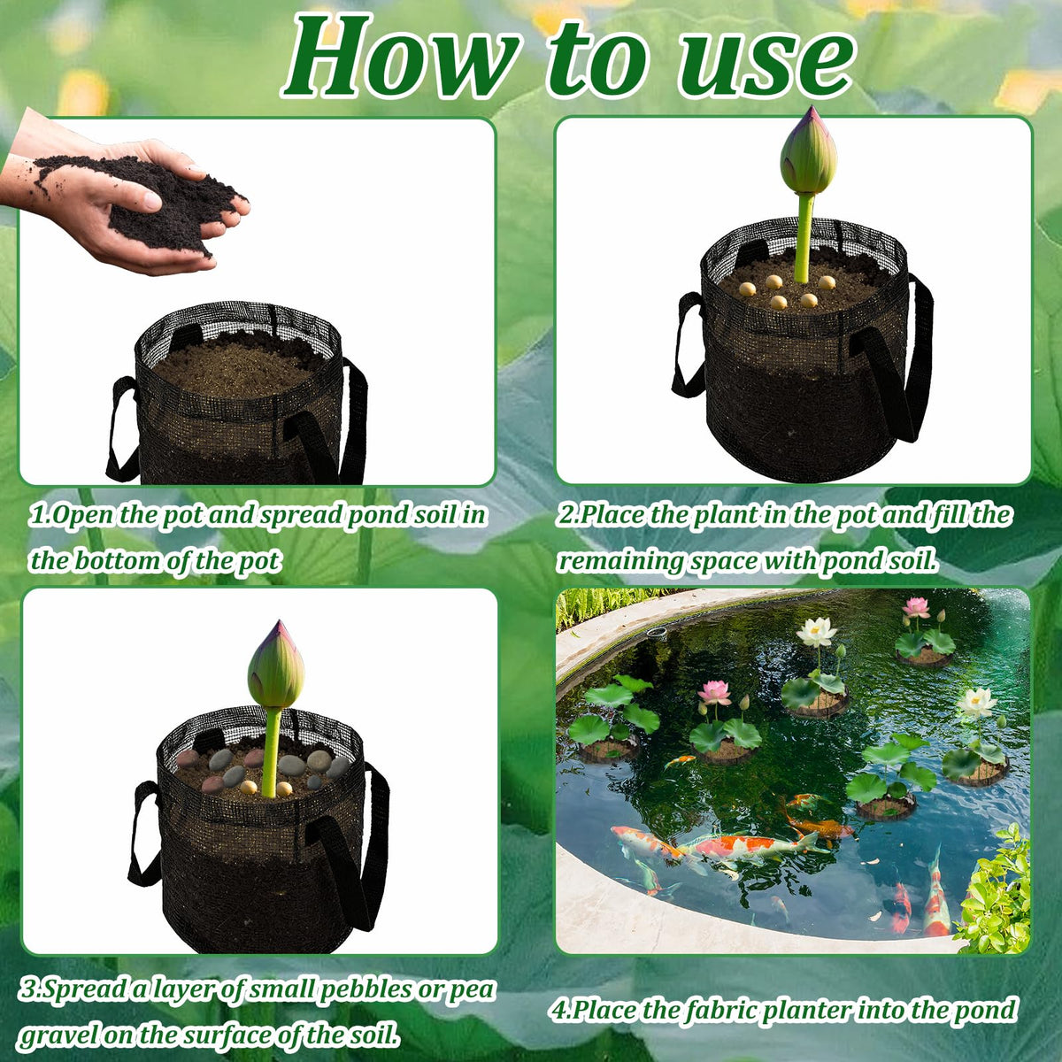 Emsiok multiuse aquatic planting bags suitable for garden containers