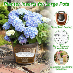 Emsiok planter insert reduces soil use and pot weight.