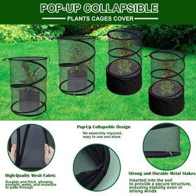 Emsiok sturdy steel-frame plant cage provides durable outdoor protection.