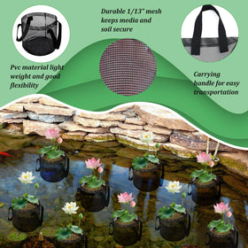 Emsiok water lily and lotus bags offering breathable, secure rooting environment