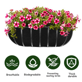 Emsiok window box liner ready for planting with breathable non woven fabric.