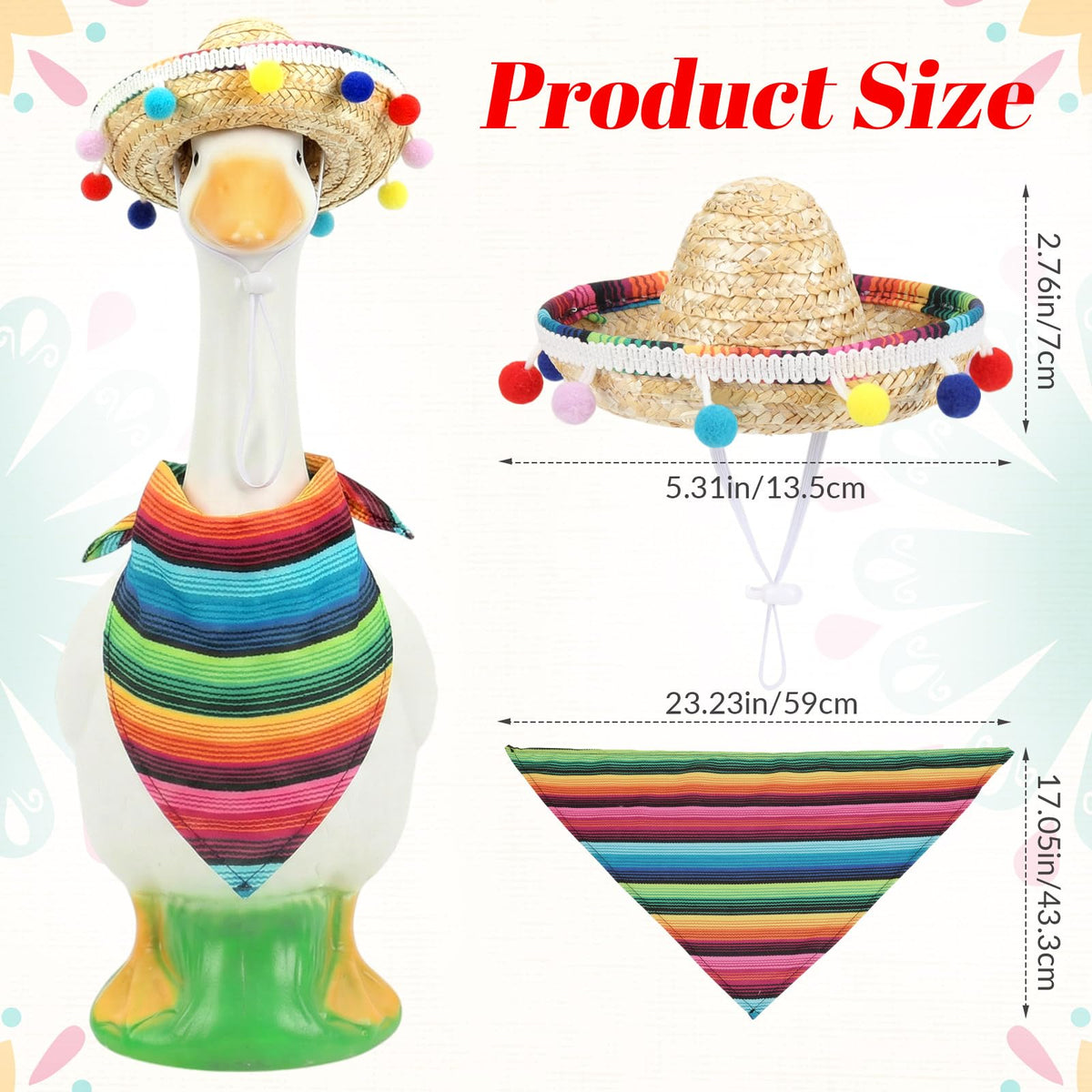EMUTOL goose outfit bandana adds bright color to yard sculptures
