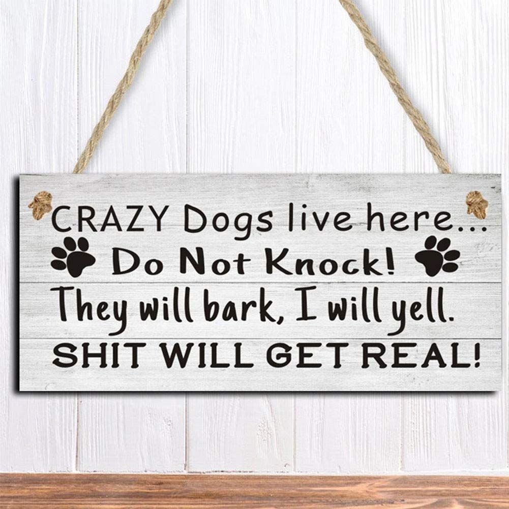 EMVANV dog sign hanging rope included for easy installation.