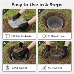 Emycool lightweight, flexible gopher baskets for easy seasonal storage.