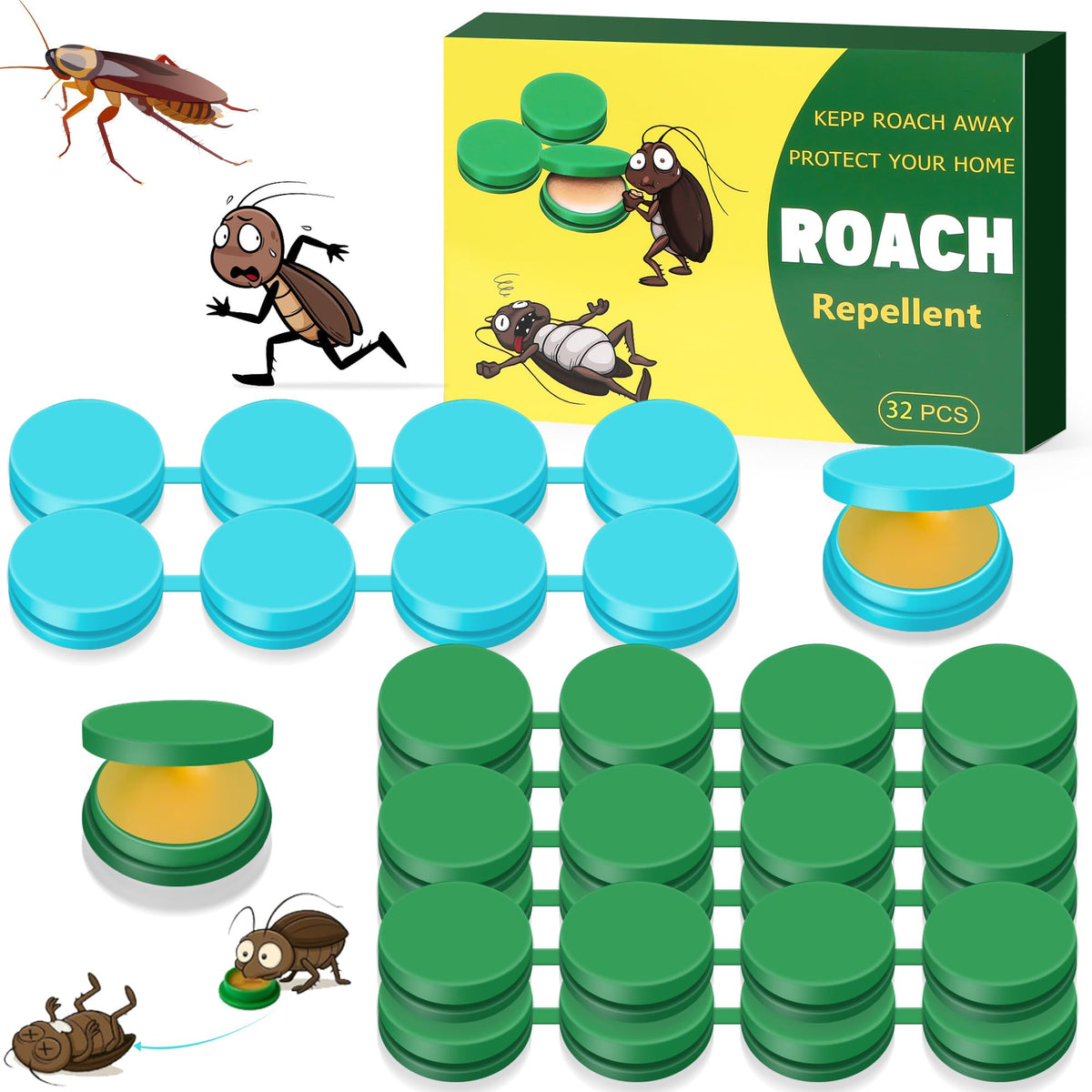 Enbabbor 32-pack cockroach gel bait package for fast indoor control