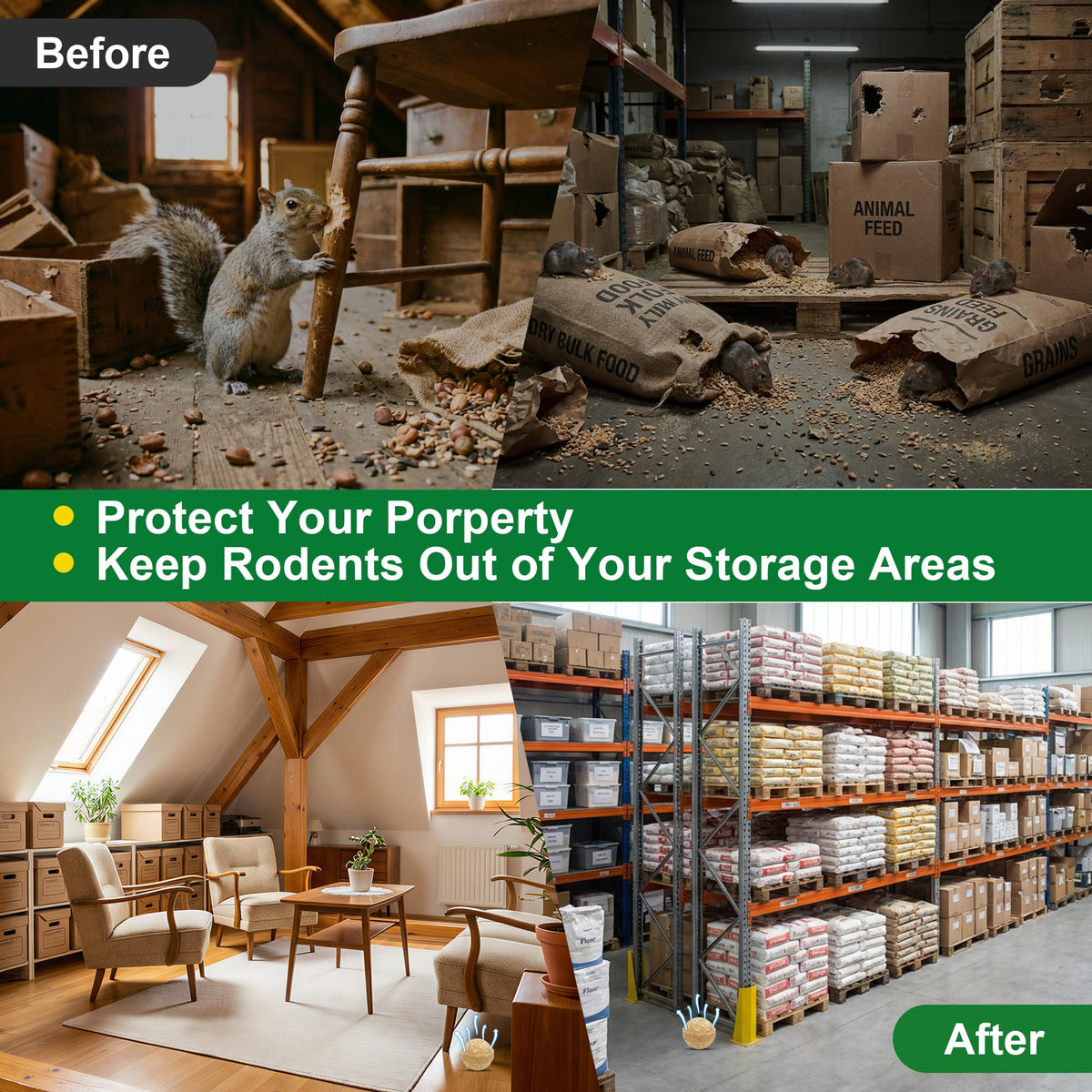 Wide-area coverage with Enbabbor deterrent around plants and feeders