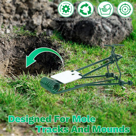Enbabbor mole trap shown for underground installation along a tunnel
