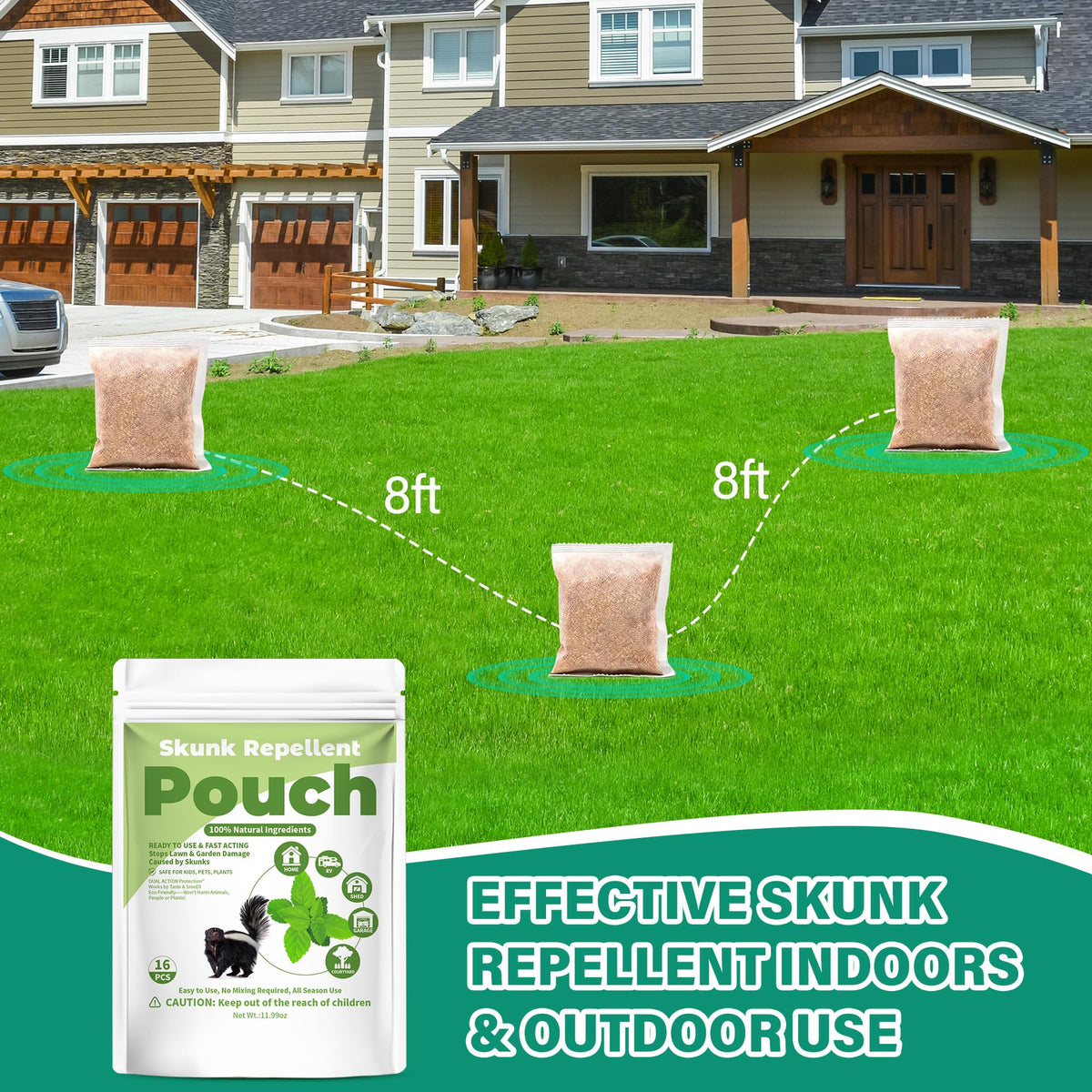 Camping setup with Enbabbor peppermint pouch deterring wildlife at the campsite