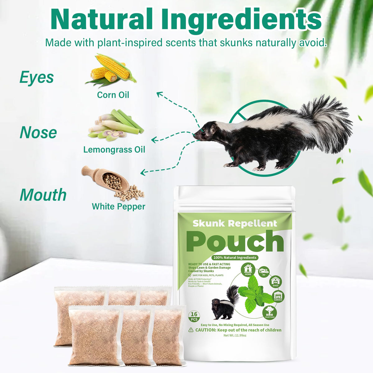 Enbabbor peppermint pest deterrent pouch along garden border protecting plants