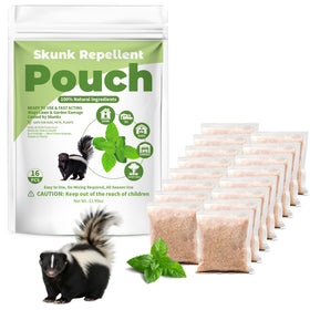 Enbabbor peppermint skunk repellent pouch in yard deterring skunks with natural plant scent