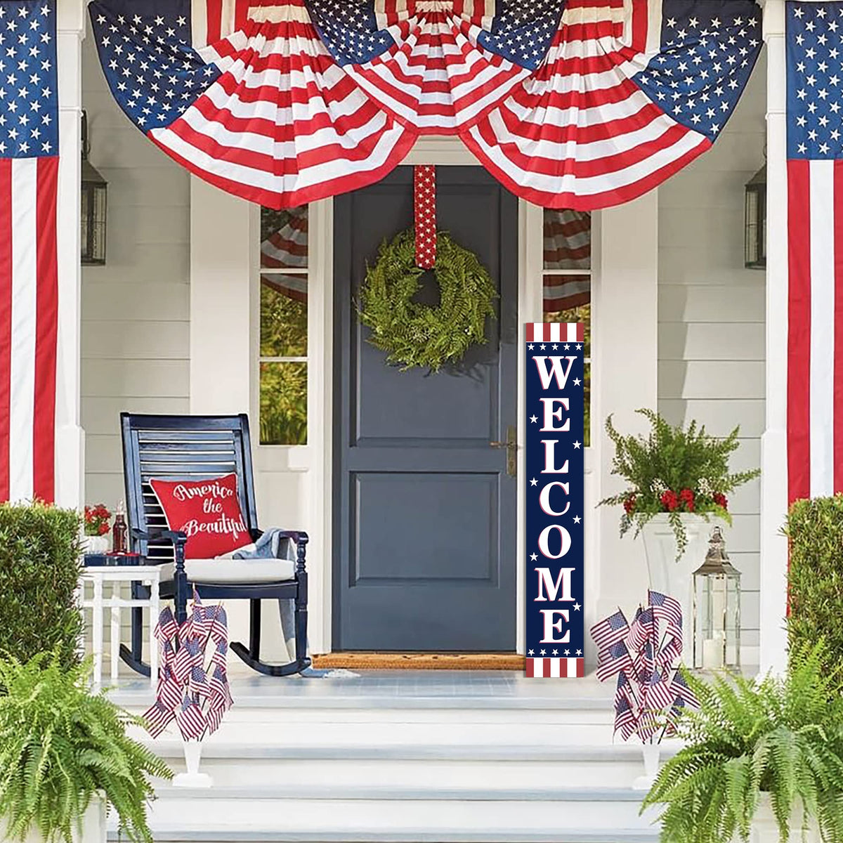ENCHAN versatile indoor or outdoor patriotic display for porch or wall