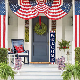 ENCHAN versatile indoor or outdoor patriotic display for porch or wall