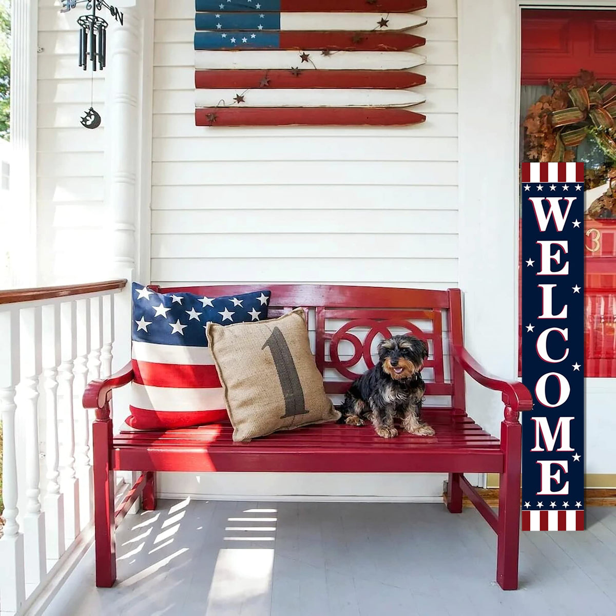 ENCHAN hardware included for quick porch or door installation
