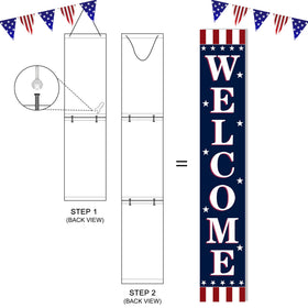 ENCHAN wooden three-panel sign with easy assembly and patriotic design