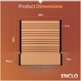 Enclo Florence privacy screen with cedar color finish adds stylish outdoor charm.