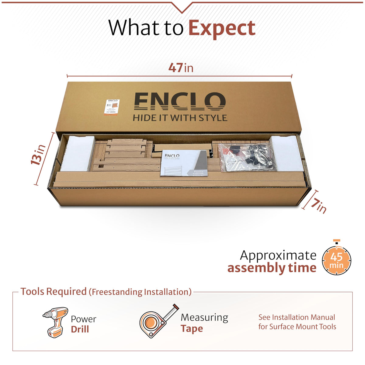 Enclo Florence freestanding screen enhances patios and commercial outdoor areas.