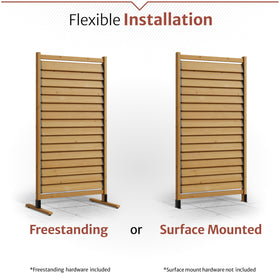 Enclo Solara louvered screen with closed slats delivers private outdoor screening.