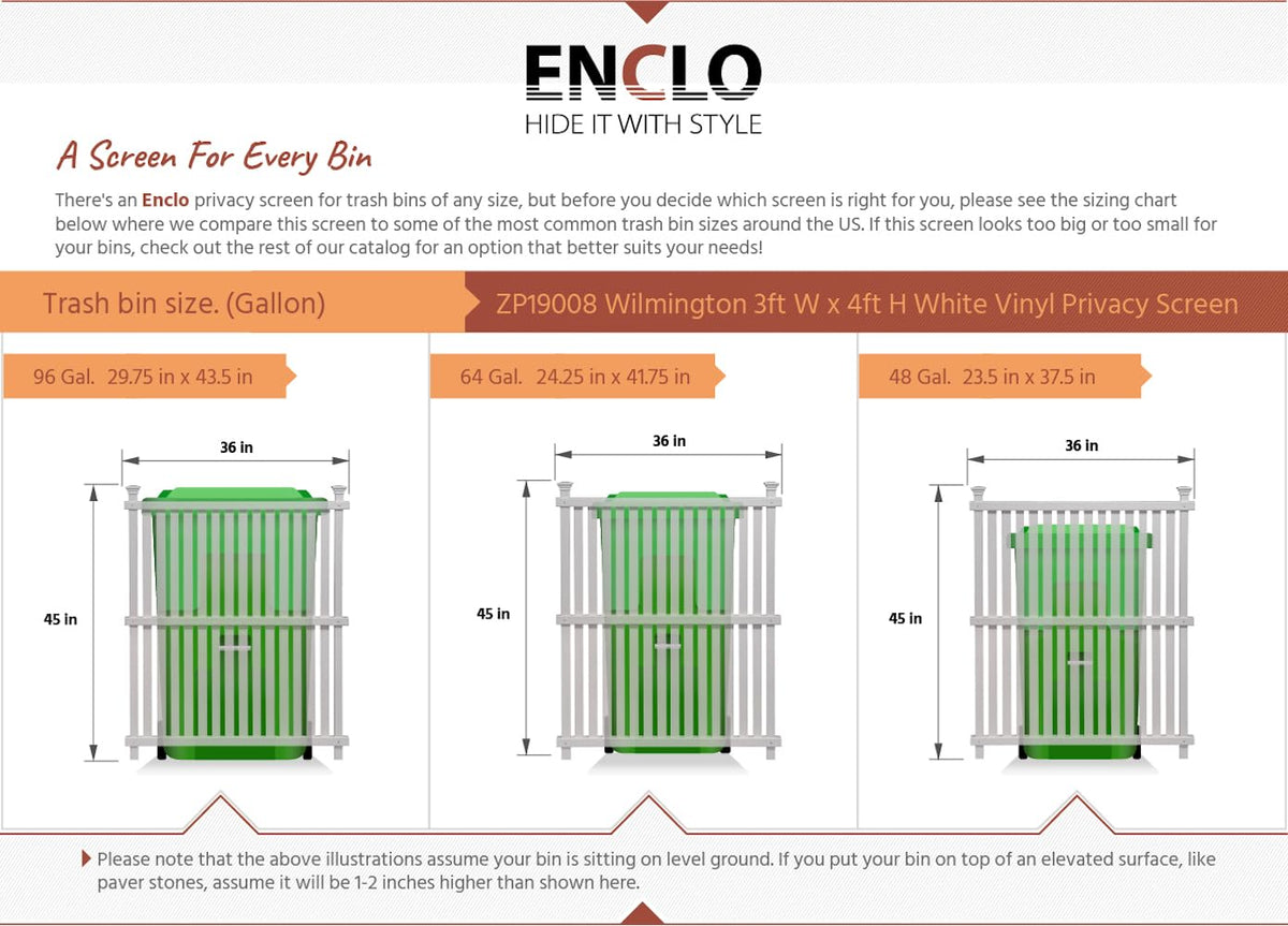 Enclo Wilmington white vinyl material detail highlights durable, easy-to-clean surface for outdoor use.