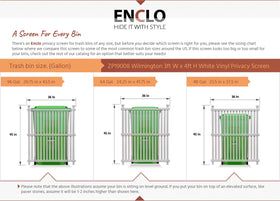Enclo Wilmington white vinyl material detail highlights durable, easy-to-clean surface for outdoor use.