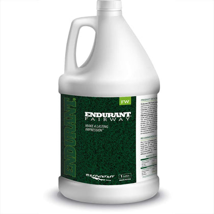 Endurant turf colorants bottle label close-up highlighting quick color revival