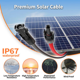 Energeaster UV-resistant solar extension cable designed for outdoor use.