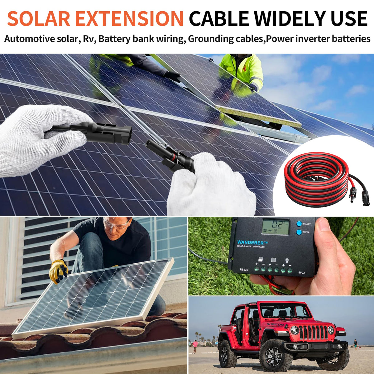 XLPE insulation provides durable, high-temperature performance for solar extensions.