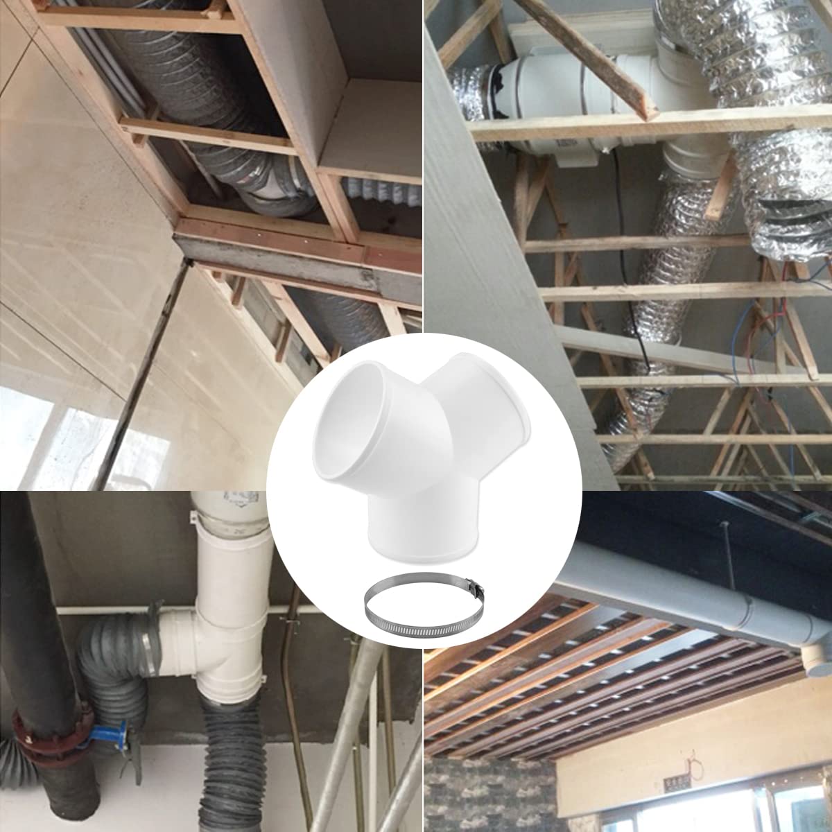 Enenes exhaust fan installation view shows easy hose attachment
