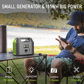 EnginStar 155Wh power station laptop charging demonstration for on-the-go work.