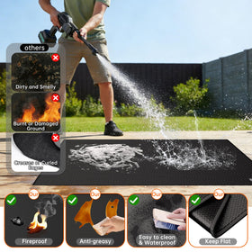 ENGPOW waterproof and oil-proof mat shielding surface from grease and moisture.