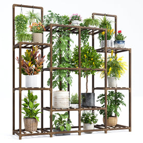 EnHomee plant stand with large-capacity layout for 12–14 pots, optimized sun exposure.