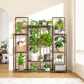 EnHomee plant stand supports heavy pots up to 45 lbs per shelf.