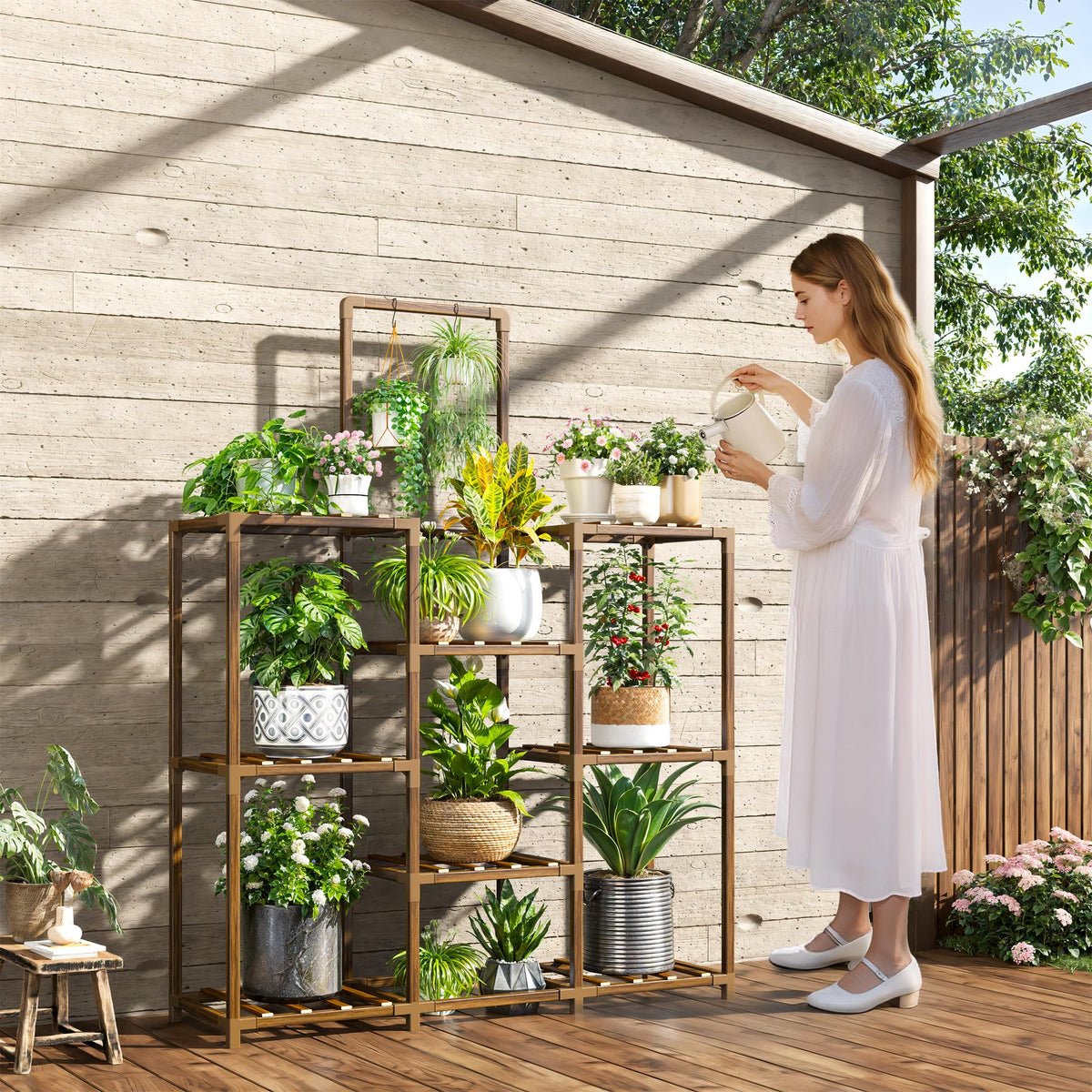 EnHomee keeps pots at varied heights for sun exposure