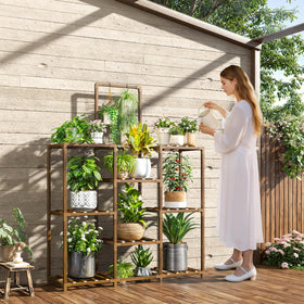 EnHomee keeps pots at varied heights for sun exposure