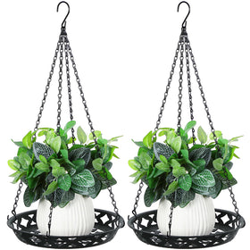 Enhon 2-pack plant hanger with 12-inch steel basket, ideal for sturdy indoor displays.