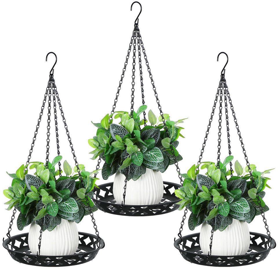 Enhon 3 pack 12 inch plant hanger demonstrates durable metal construction for heavy plants