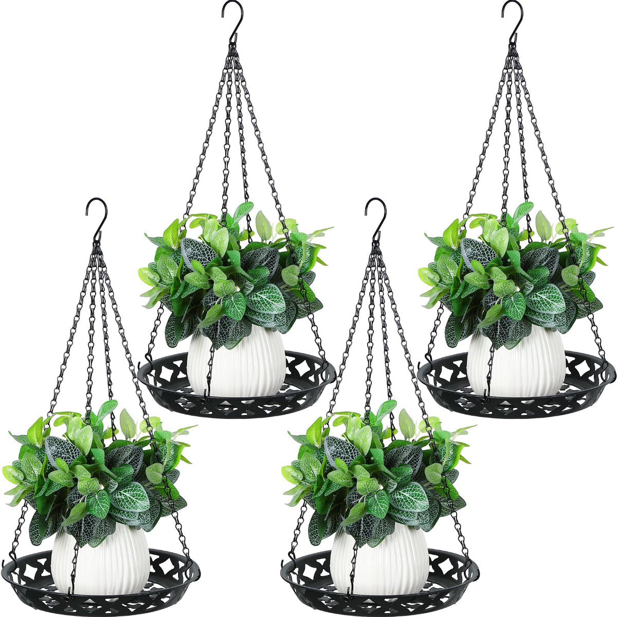 Enhon 4-pack 12-inch metal plant hanger for indoor display
